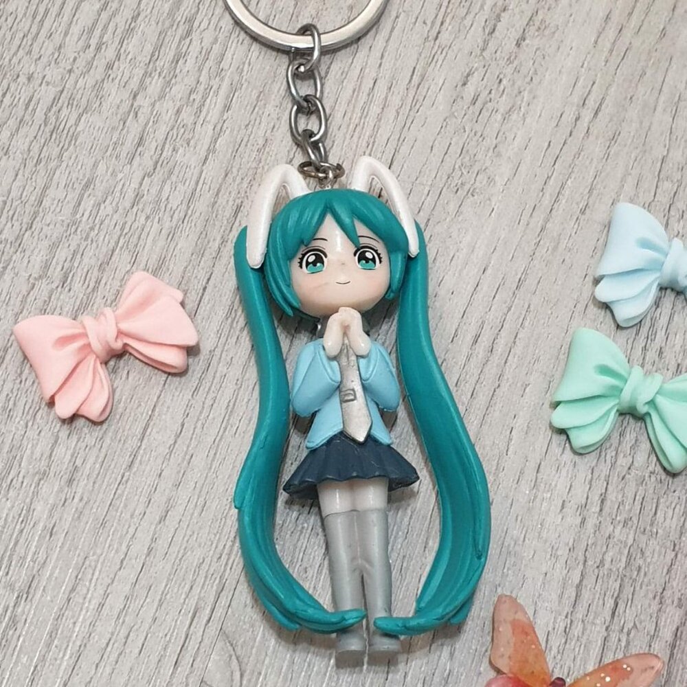 Anime Princess Key Chains Figurine Girl Doll Key Ring 3D Girls Women Accessory